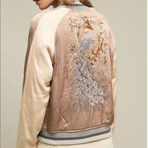 Burning Torch Reversible Embroidered Bomber